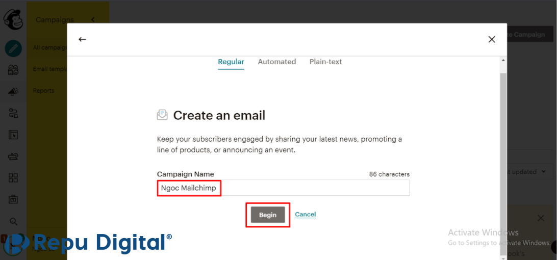 đặt tên chiến dịch cá nhân hóa