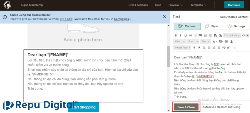 lưu nội dung cá nhân hóa